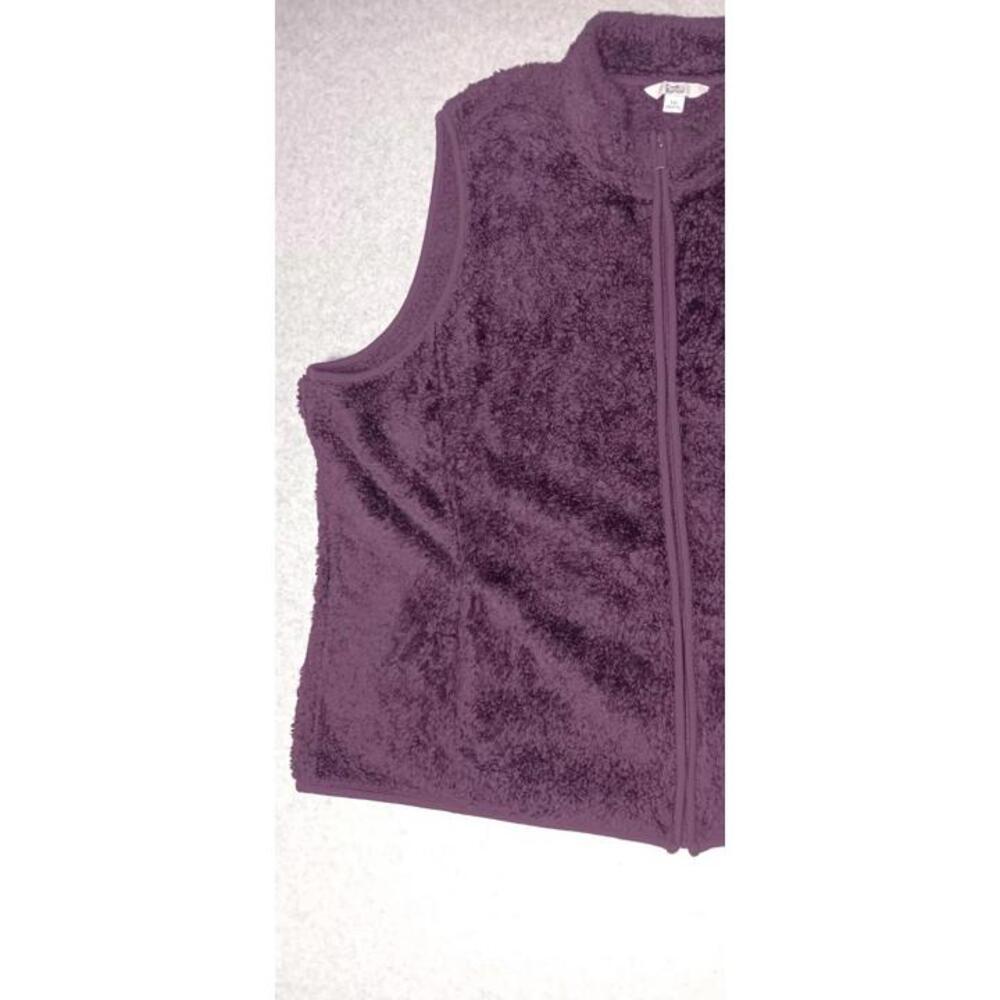 Croft And Barrow Faux Fur Zip Up Vest Womens Size XXL Purple Soft Sleeveless... - Picture 5 of 12